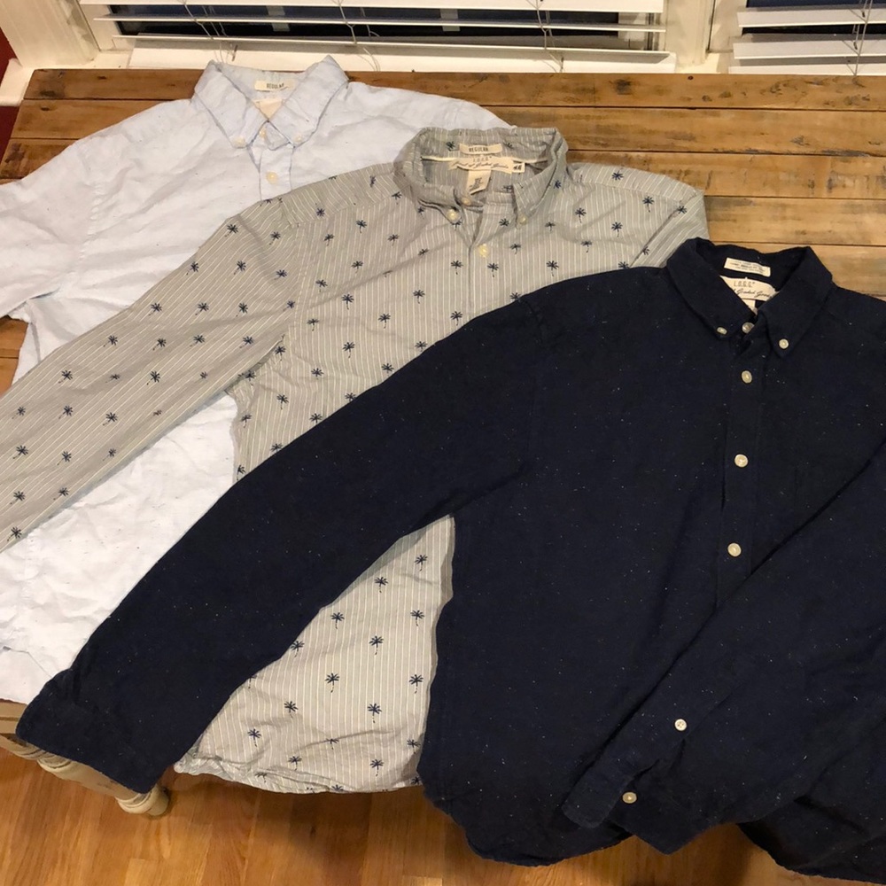 3 H&M Men’s Regular Fit Shirts size M